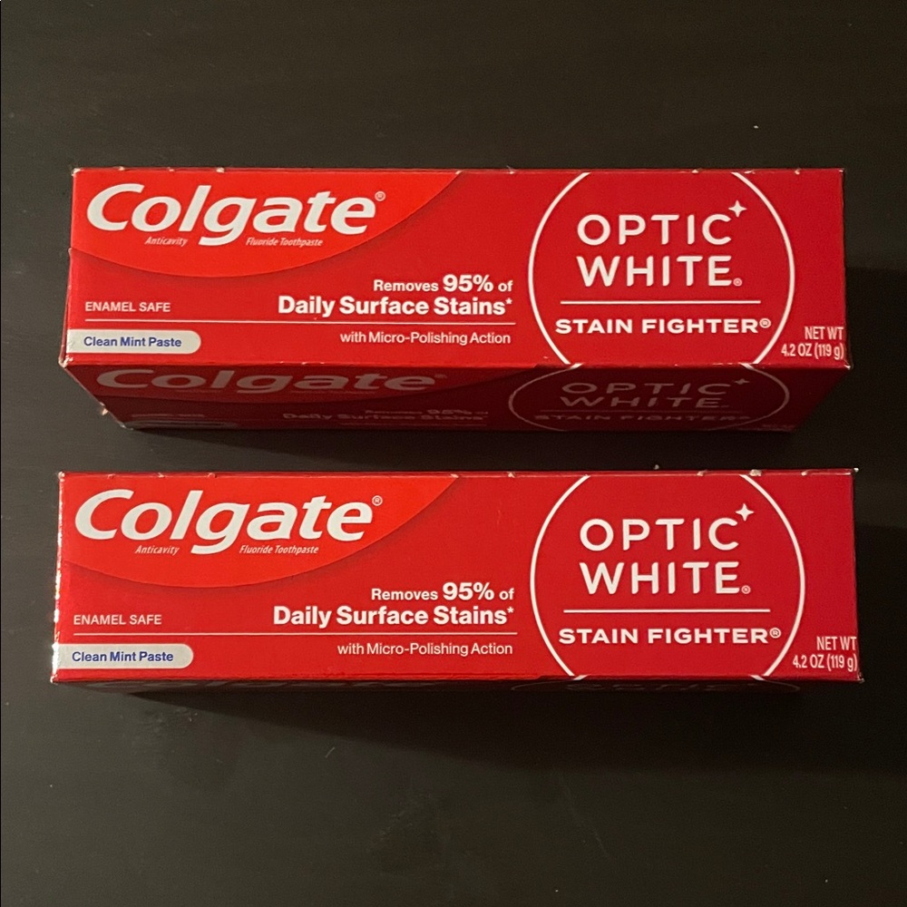Colgate Optic White Stain Fighter Toothpaste Enamel Safe Clean Mint 4.2 oz NEW